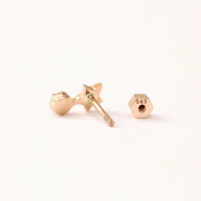14K Gold Bling Black Onyx Star Cartilage Earring 18g MinimalBijoux Earrings