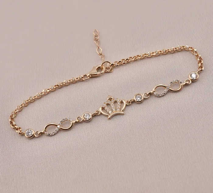 14K Gold Crown Womens Bracelet AB990 AB and J Bracelets 14K Gold Crown Womens Bracelet AB990 AB and J Bracelets