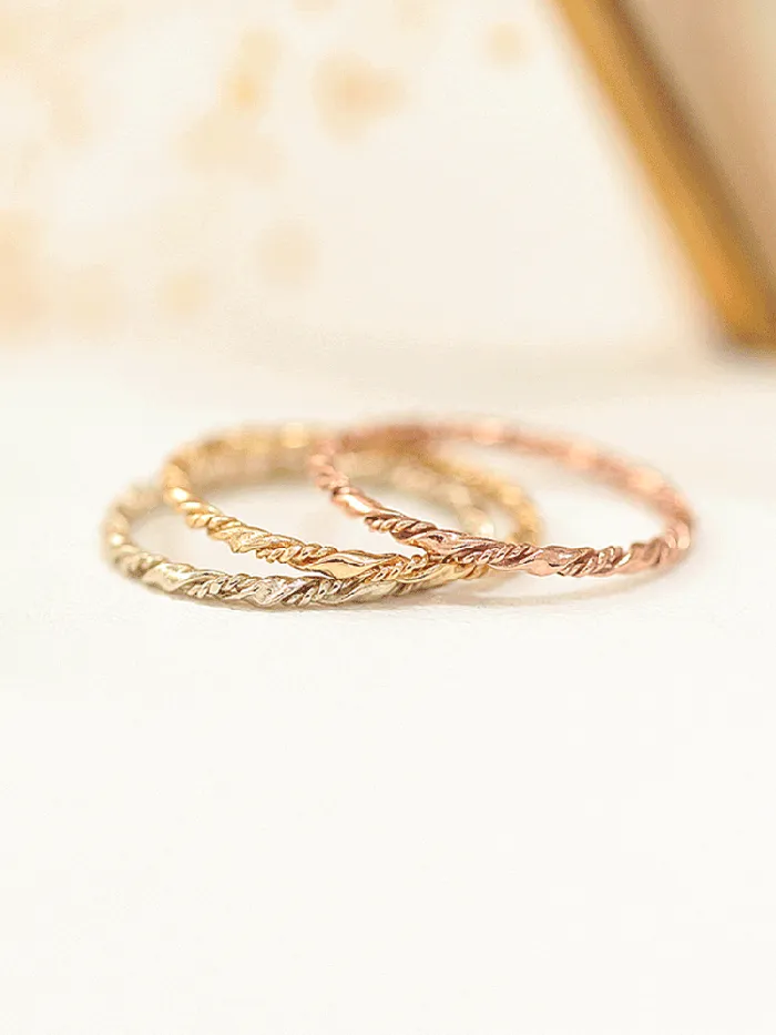 14K gold twist ring MinimalBijoux Rings