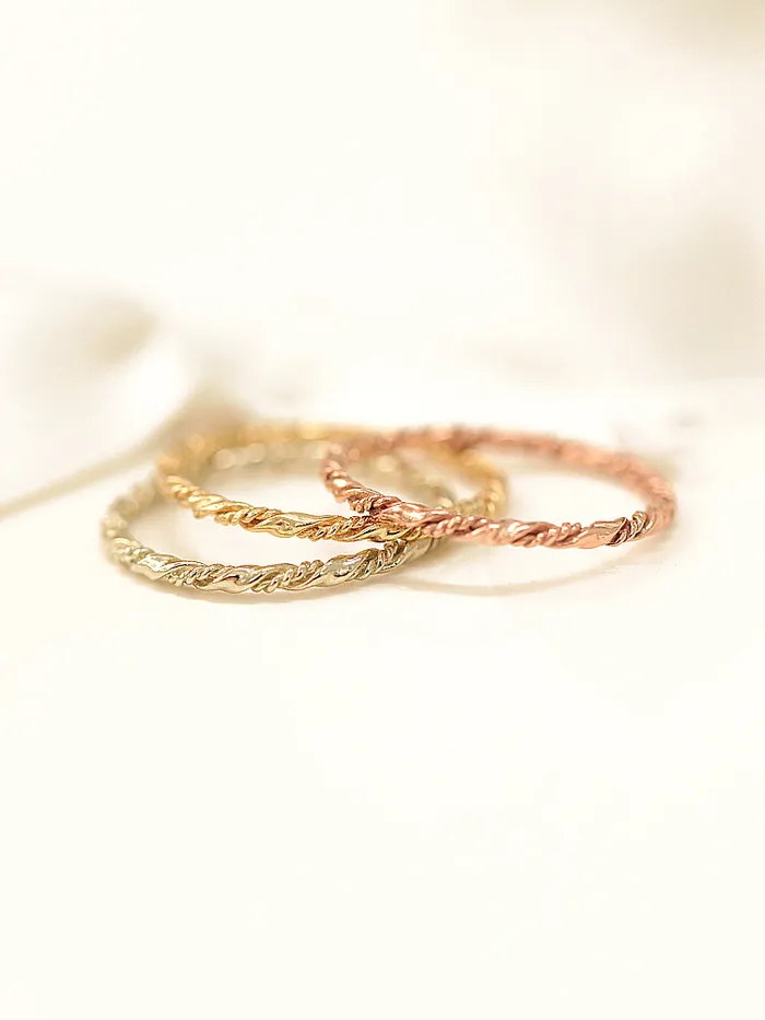 14K gold twist ring MinimalBijoux Rings