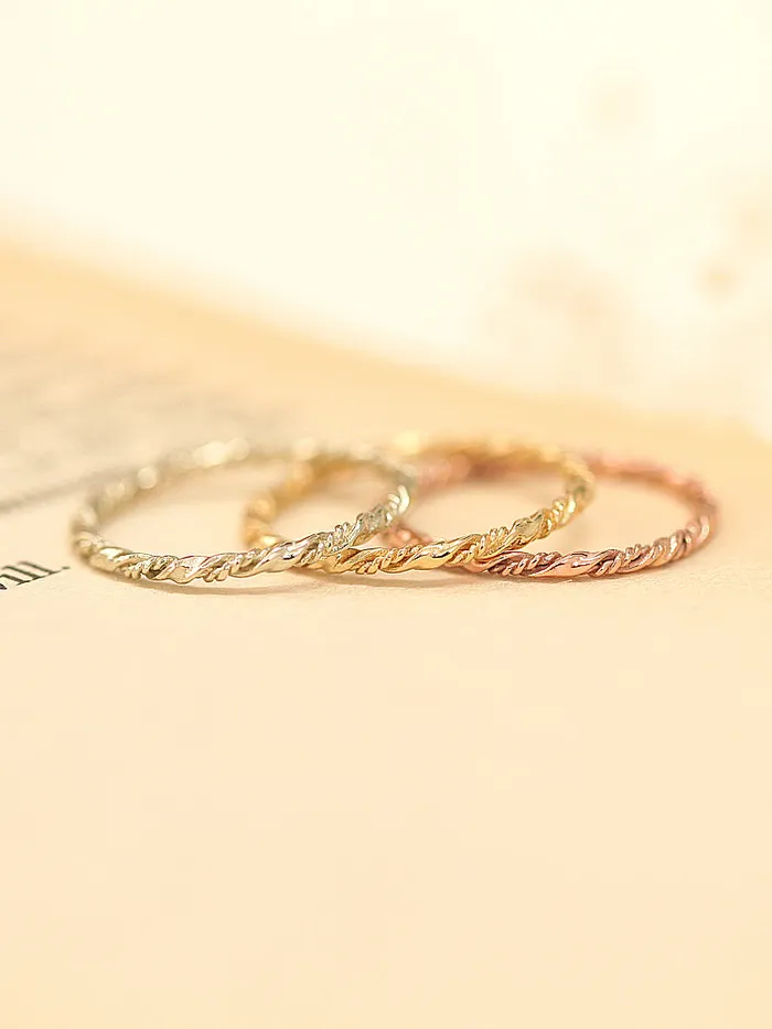 14K gold twist ring MinimalBijoux Rings