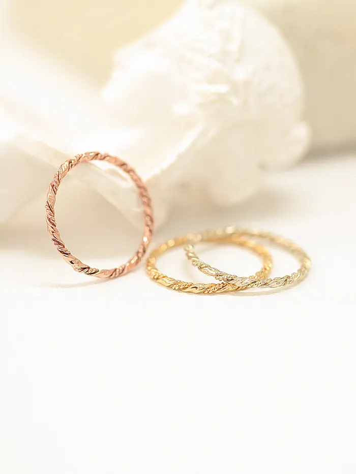 14K gold twist ring MinimalBijoux Rings