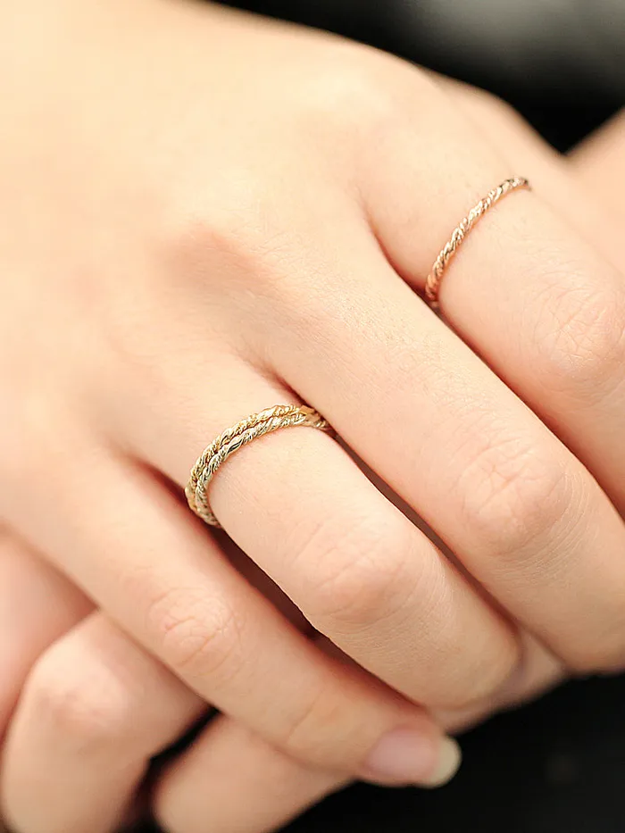 14K gold twist ring MinimalBijoux Rings