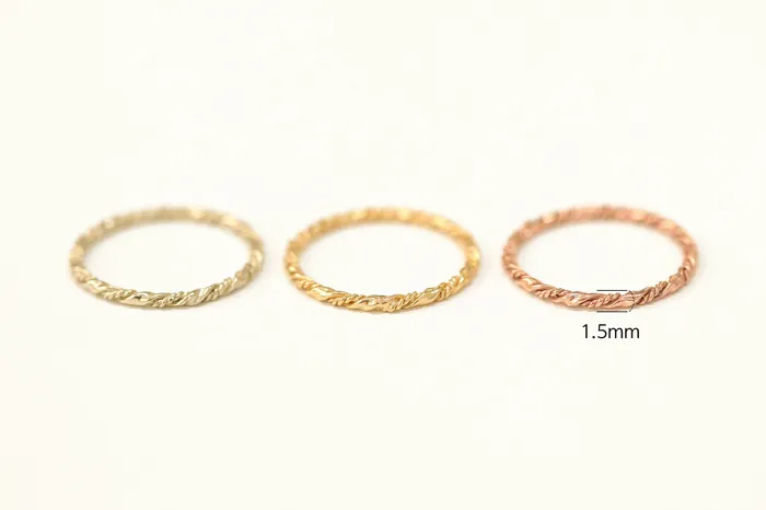 14K gold twist ring MinimalBijoux Rings