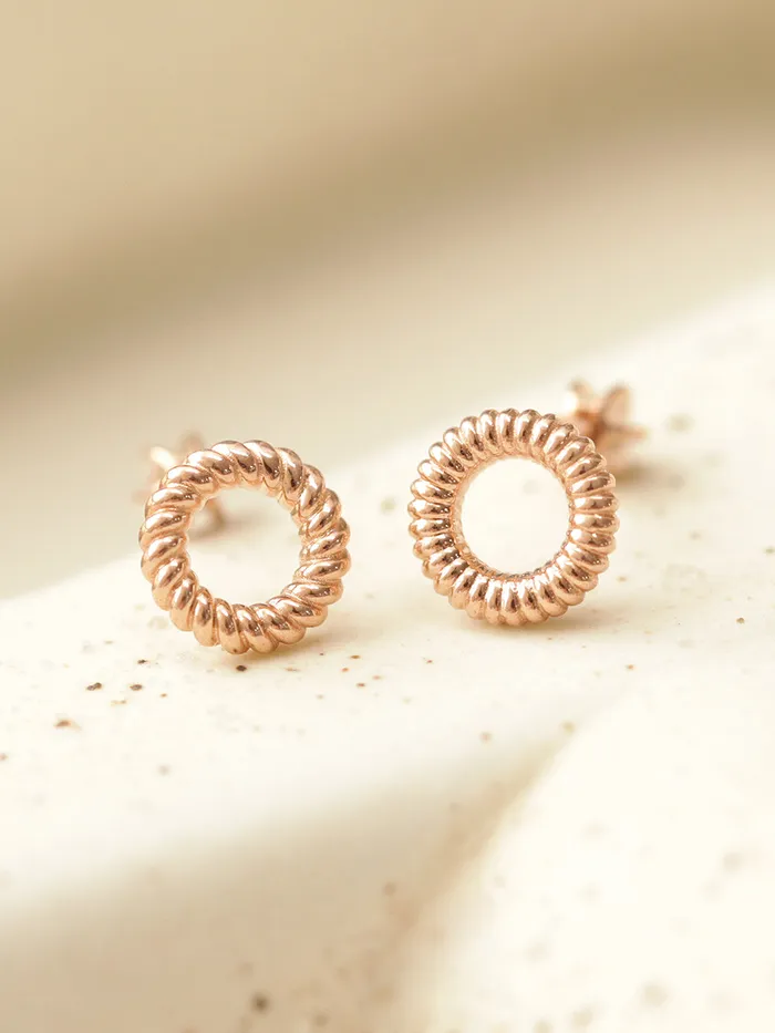 14K Gold Twist Round Cartilage Earring 18G16G MinimalBijoux Earrings
