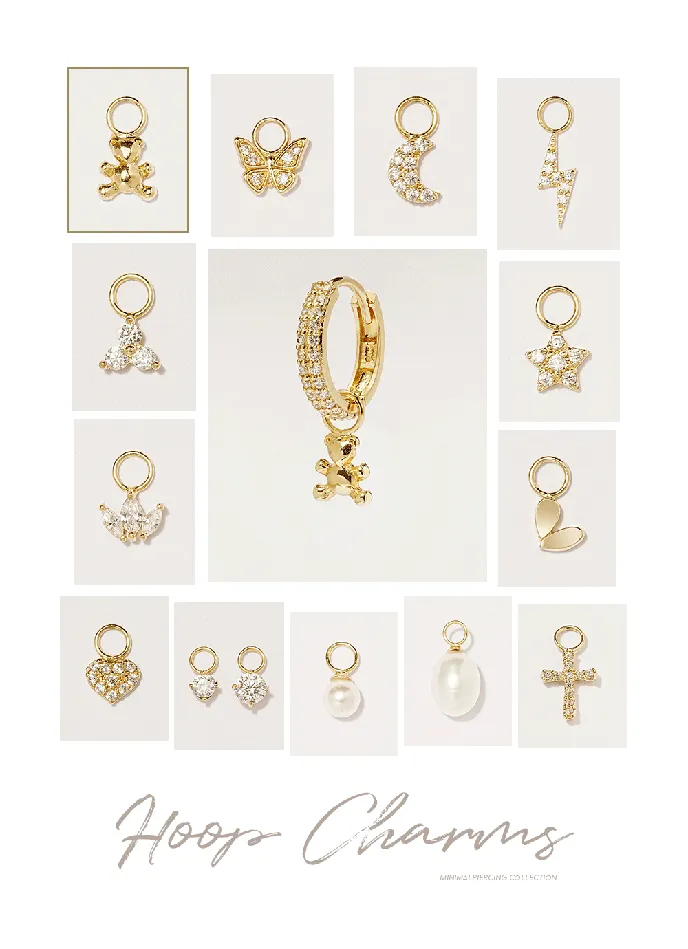 14K Hoop Charms MinimalBijoux Earrings