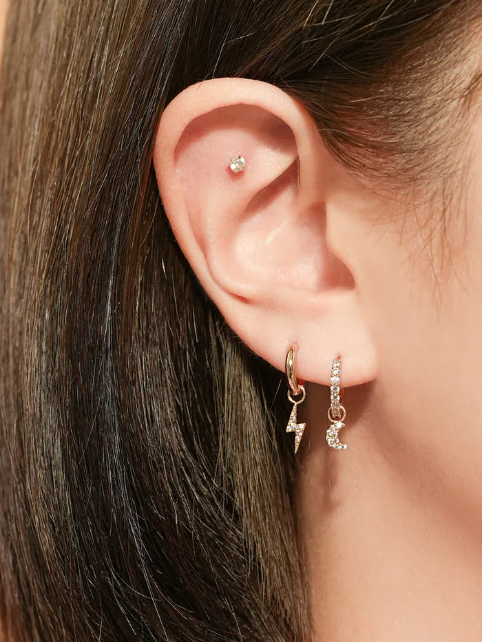 14K Hoop Charms MinimalBijoux Earrings