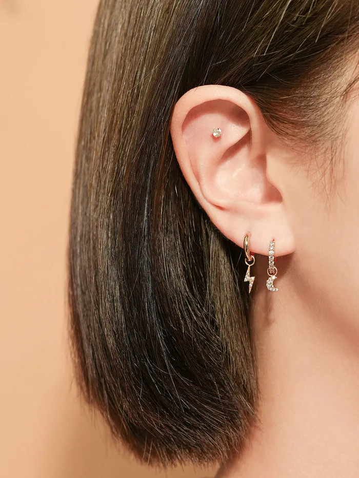 14K Hoop Charms MinimalBijoux Earrings