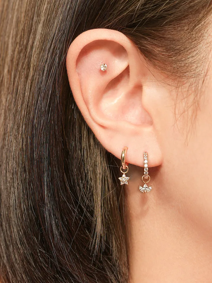 14K Hoop Charms MinimalBijoux Earrings
