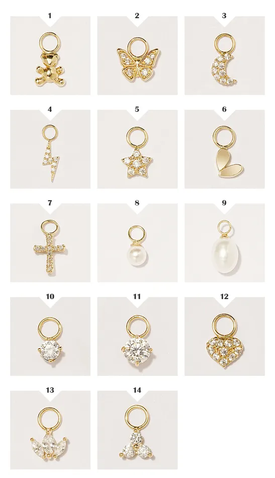 14K Hoop Charms MinimalBijoux Earrings
