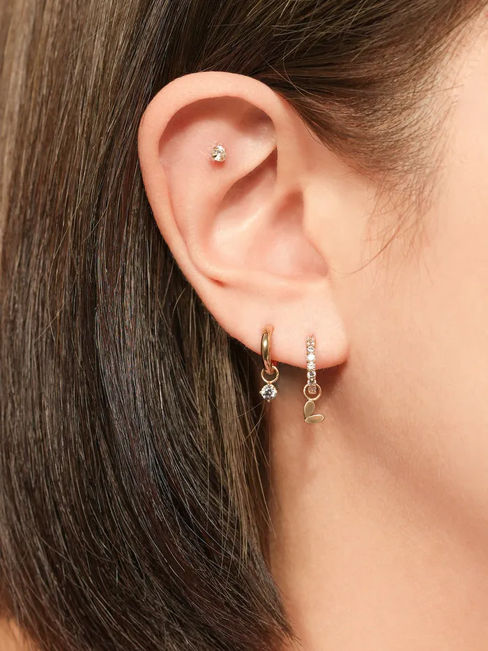 14K Hoop Charms MinimalBijoux Earrings