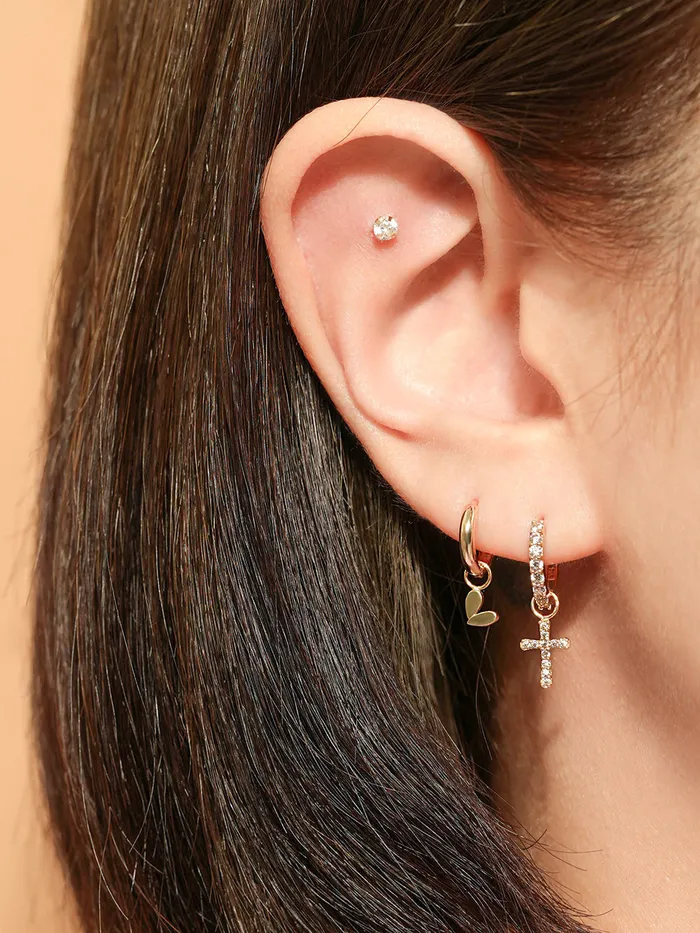 14K Hoop Charms MinimalBijoux Earrings