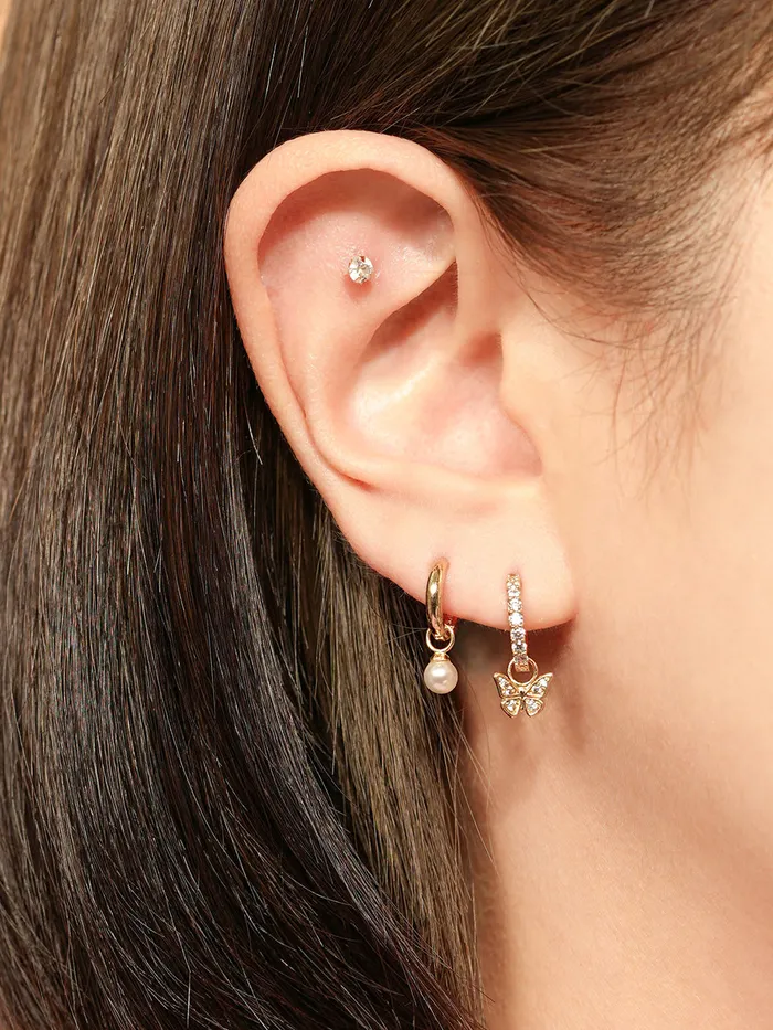 14K Hoop Charms MinimalBijoux Earrings