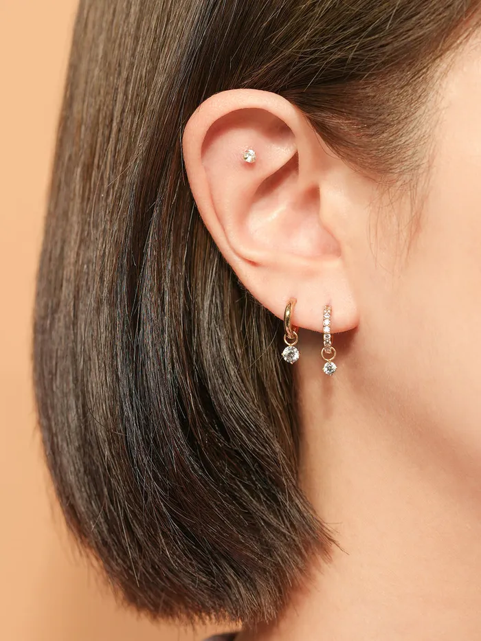 14K Hoop Charms MinimalBijoux Earrings