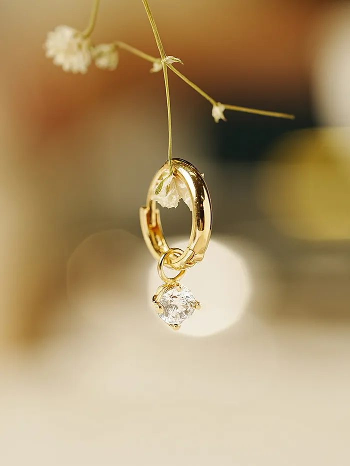 14K Hoop Charms MinimalBijoux Earrings