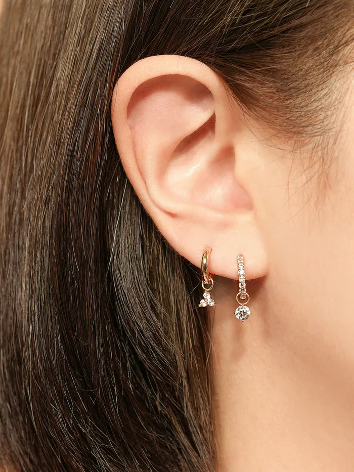 14K Hoop Charms MinimalBijoux Earrings