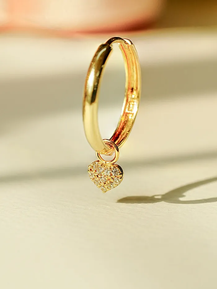 14K Hoop Charms MinimalBijoux Earrings