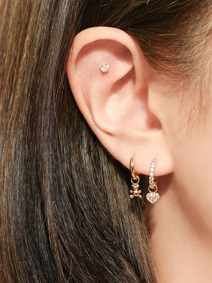 14K Hoop Charms MinimalBijoux Earrings