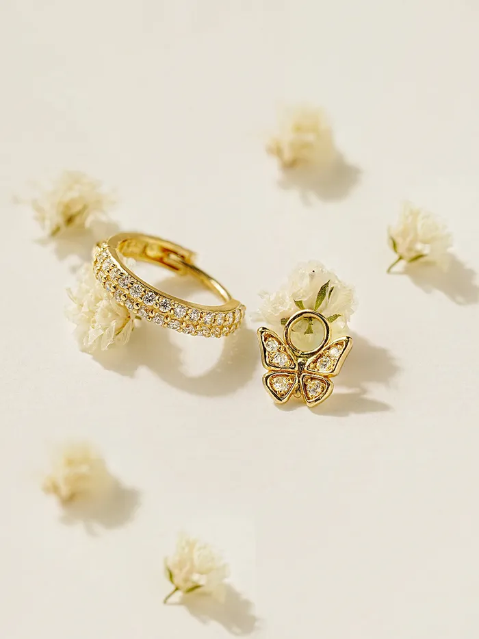 14K Hoop Charms MinimalBijoux Earrings