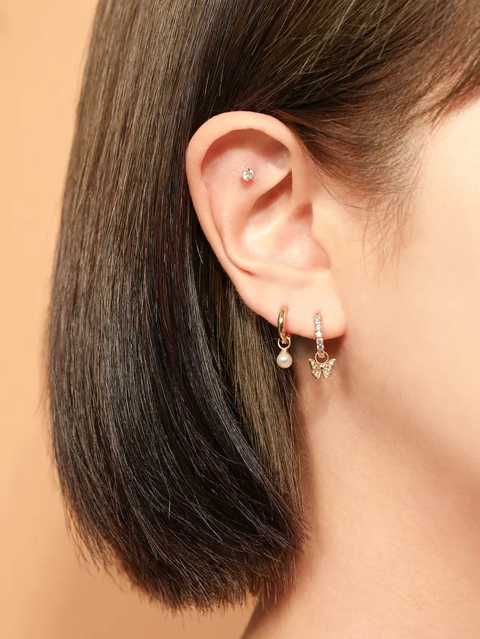 14K Hoop Charms MinimalBijoux Earrings