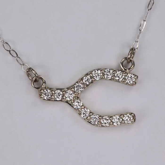 14K White Gold Diamond Wishbone Necklace 21 Carats Moriartys Gem Art Necklaces 14K White Gold Diamond Wishbone Necklace 21 Carats Moriartys Gem Art Necklaces