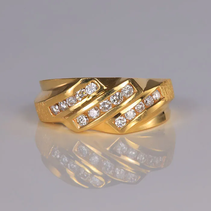 14K Yellow Gold and Diamond Ring 50 Carats Moriartys Gem Art Rings