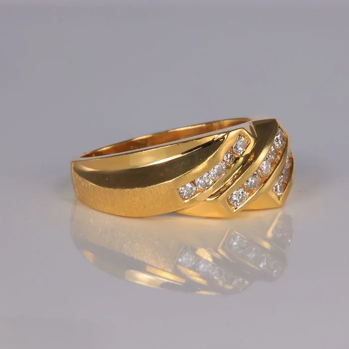 14K Yellow Gold and Diamond Ring 50 Carats Moriartys Gem Art Rings