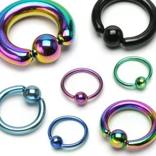 16g PVD Coated Captive Bead Ring Tulsa Body Jewelry Rings