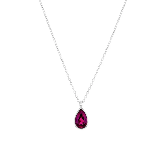 1ct Lab Ruby Pear Bezel Necklace Princess Bride Diamonds Necklaces 1ct Lab Ruby Pear Bezel Necklace Princess Bride Diamonds Necklaces