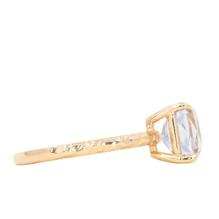 305ct Radiant Cut Sapphire Evergreen Solitaire in 14k Yellow Gold Tucson Show Earrings