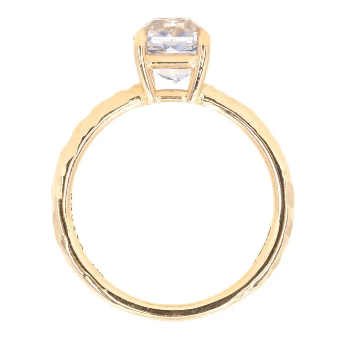305ct Radiant Cut Sapphire Evergreen Solitaire in 14k Yellow Gold Tucson Show Earrings