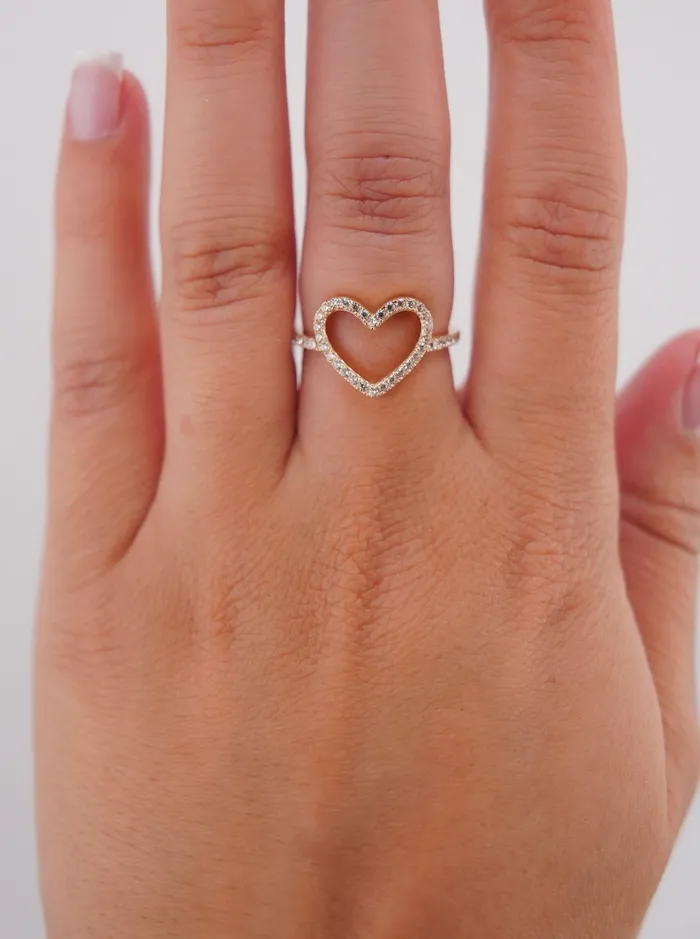 AB and J 14k Gold Womens Heart Ring Rings AB and J 14k Gold Womens Heart Ring Rings