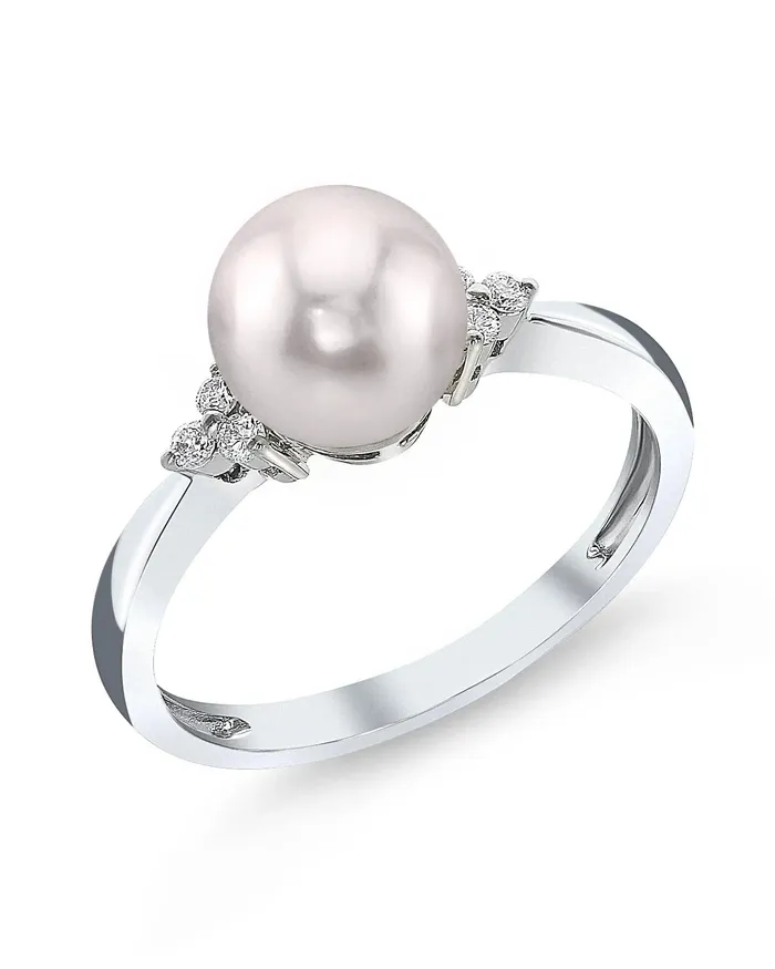 Akoya Pearl Diamond Grace Ring SPT Rings