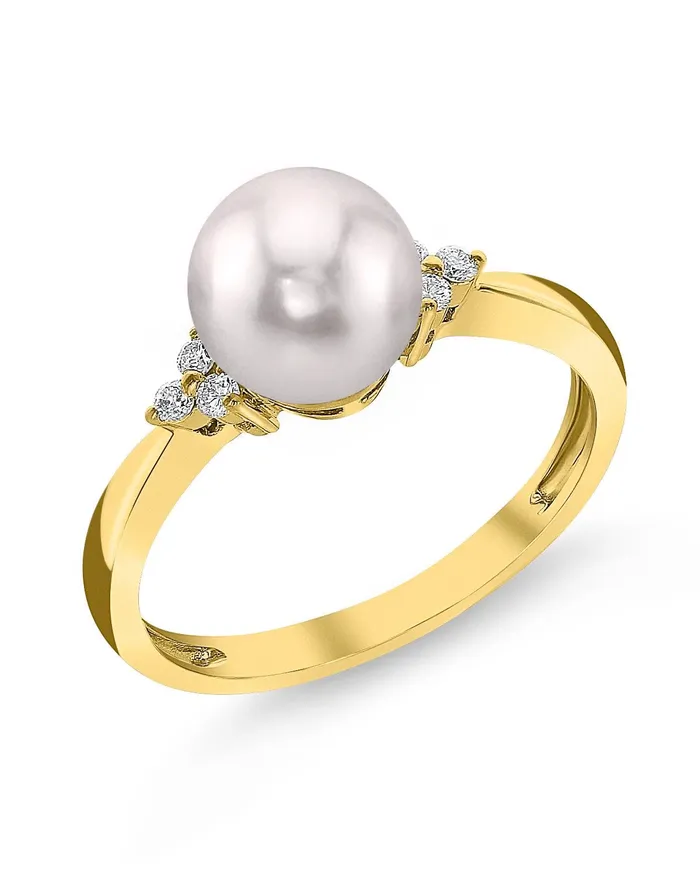 Akoya Pearl Diamond Grace Ring SPT Rings