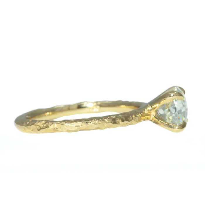 Anueva Jewelry PreStyled Sets 132ct GIA Crown Jubilee Diamond Evergreen Solitiare in 18k Yellow Gold