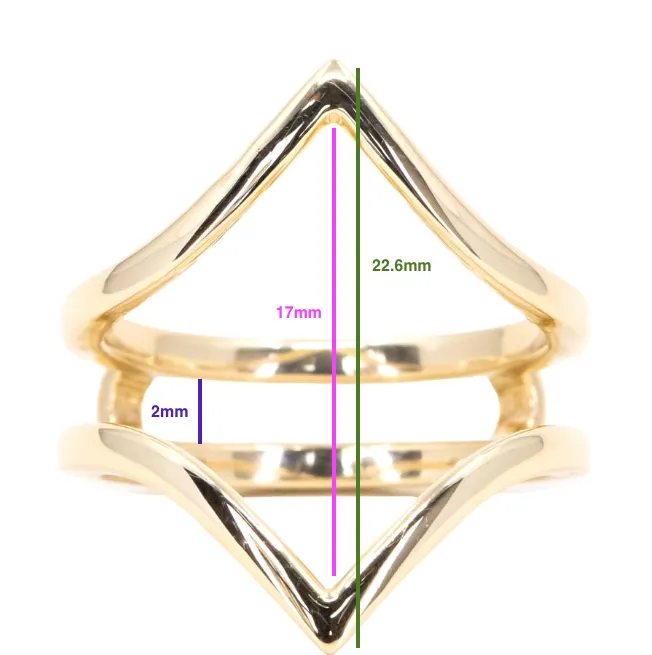 Anueva Jewelry Rings Hills and Valleys Pointed Ring Jacket in Solid Recycled 14k Gold