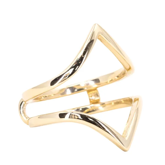 Anueva Jewelry Rings Hills and Valleys Pointed Ring Jacket in Solid Recycled 14k Gold