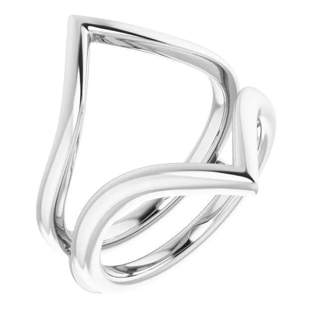Anueva Jewelry Rings Hills and Valleys Pointed Ring Jacket in Solid Recycled 14k Gold
