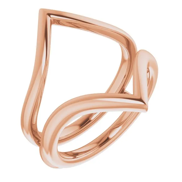 Anueva Jewelry Rings Hills and Valleys Pointed Ring Jacket in Solid Recycled 14k Gold