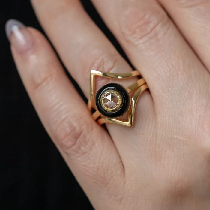 Anueva Jewelry Rings Hills and Valleys Pointed Ring Jacket in Solid Recycled 14k Gold