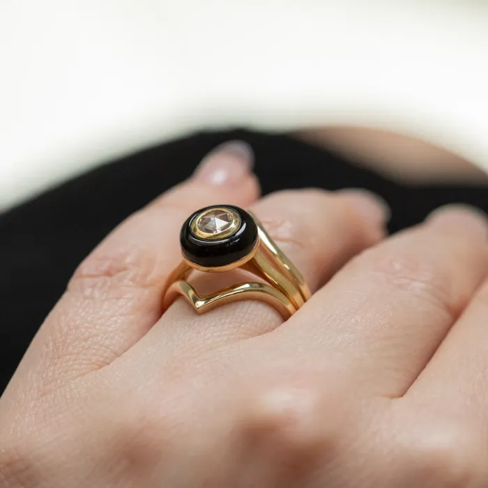 Anueva Jewelry Rings Hills and Valleys Pointed Ring Jacket in Solid Recycled 14k Gold