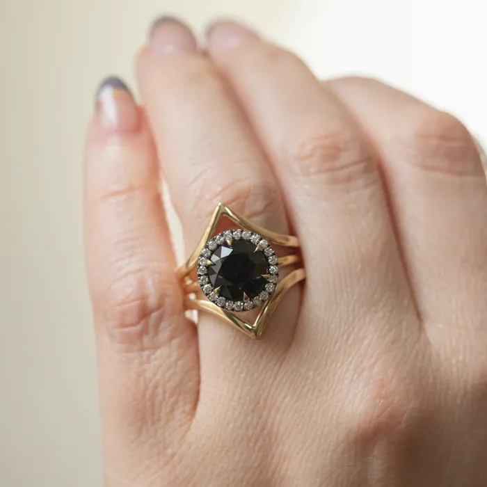 Anueva Jewelry Rings Hills and Valleys Pointed Ring Jacket in Solid Recycled 14k Gold