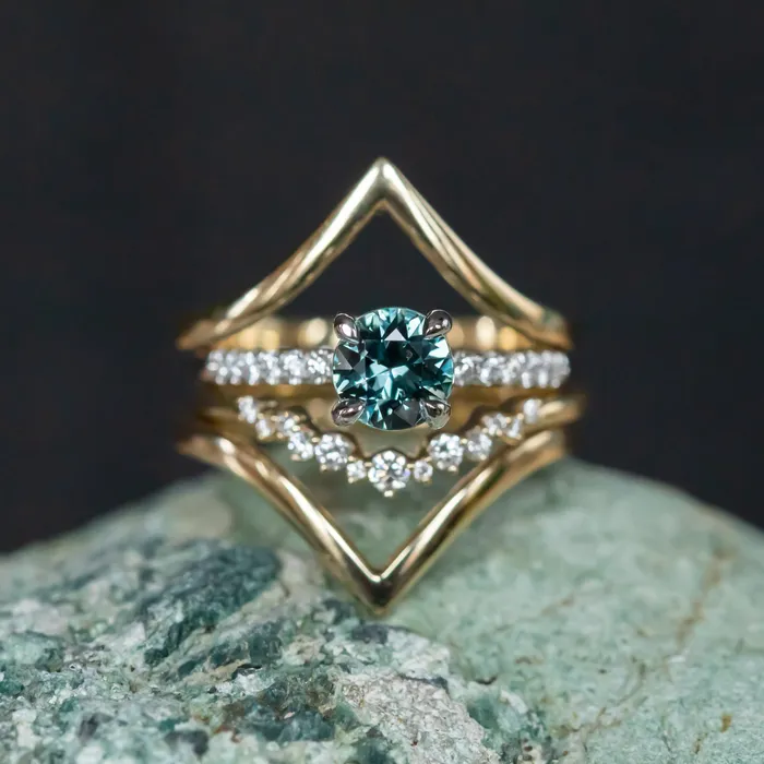 Anueva Jewelry Rings Hills and Valleys Pointed Ring Jacket in Solid Recycled 14k Gold