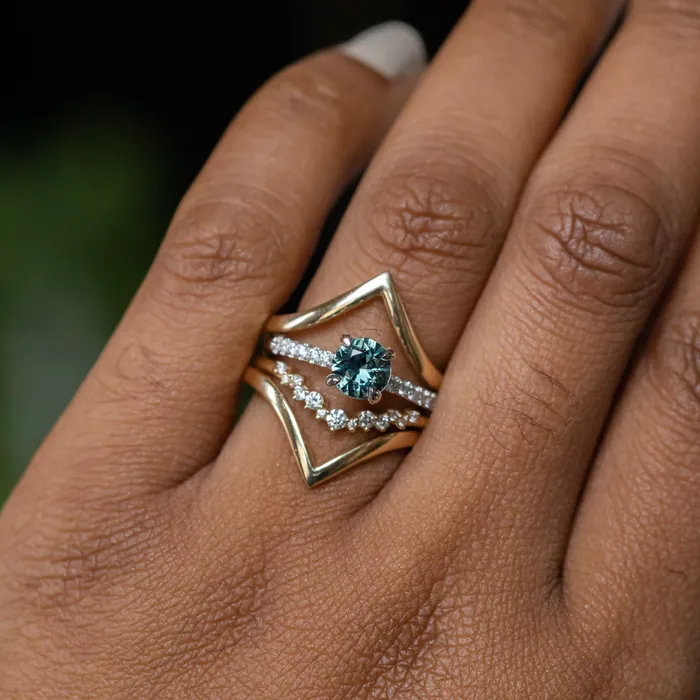 Anueva Jewelry Rings Hills and Valleys Pointed Ring Jacket in Solid Recycled 14k Gold
