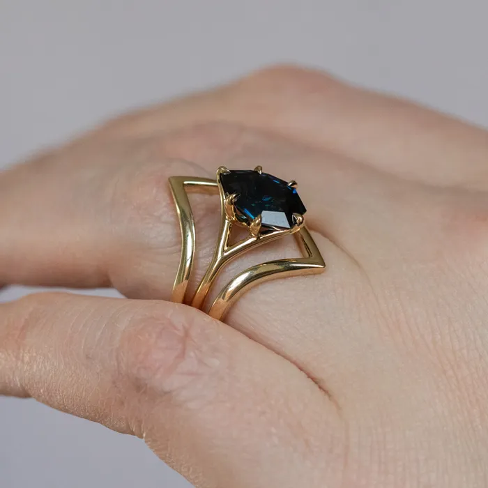 Anueva Jewelry Rings Hills and Valleys Pointed Ring Jacket in Solid Recycled 14k Gold