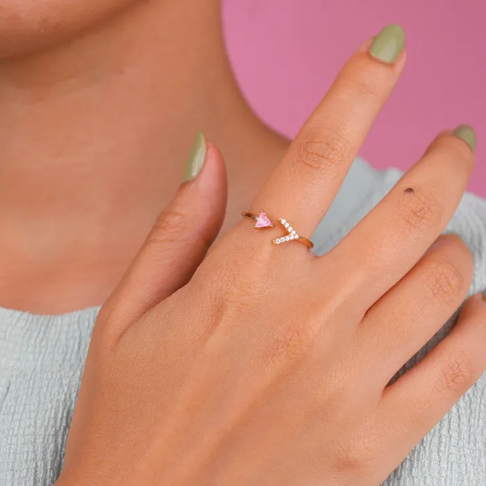 Arrow Zircon Rose Ring KOAY Silver Store Rings