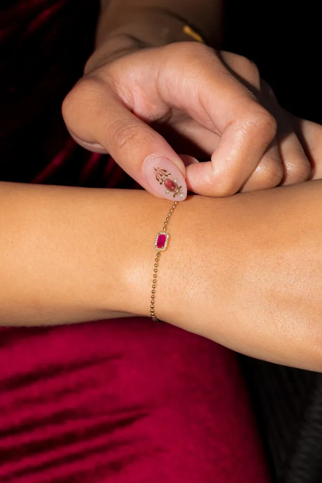 Beaded Halo Ruby Bracelet Princess Bride Diamonds Bracelets