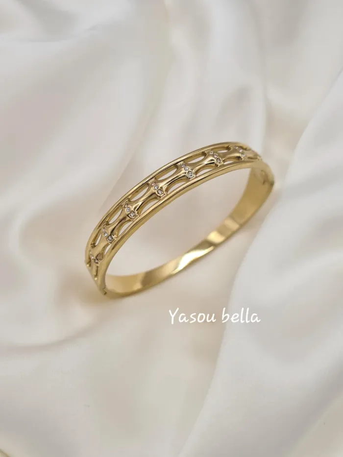 Bracelet Bambou Triple Strass Yasou Jewelry Bracelets