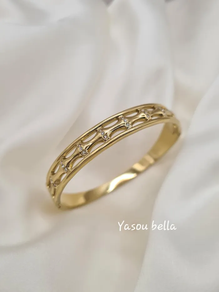 Bracelet Bambou Triple Strass Yasou Jewelry Bracelets