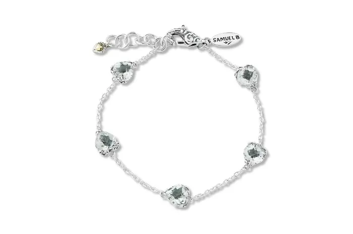 Bracelets Glow Heart Bracelet White Topaz Samuel B
